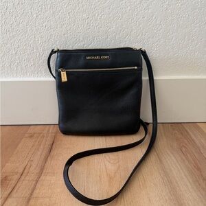 Michael Kors Black Leather Crossbody Bag